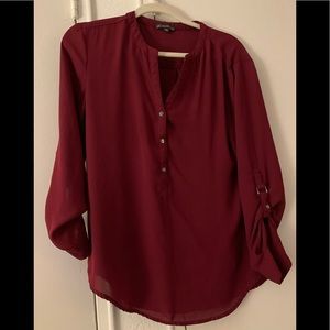 ADRIANNA PAPELL BURGUNDY BLOUSE medium